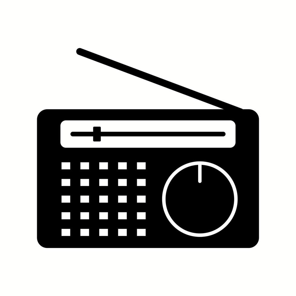 icono de glifo de vector de radio único