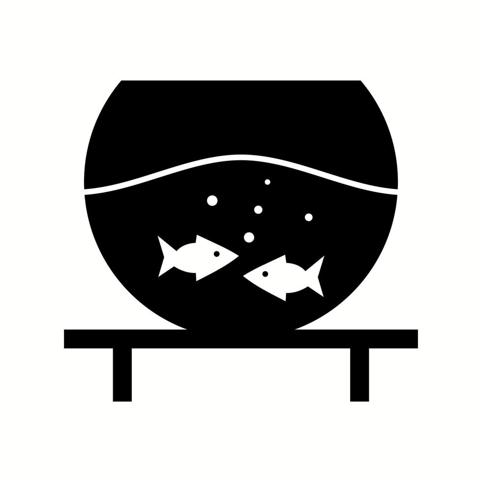 Unique Fish Bowl Vector Glyph Icon