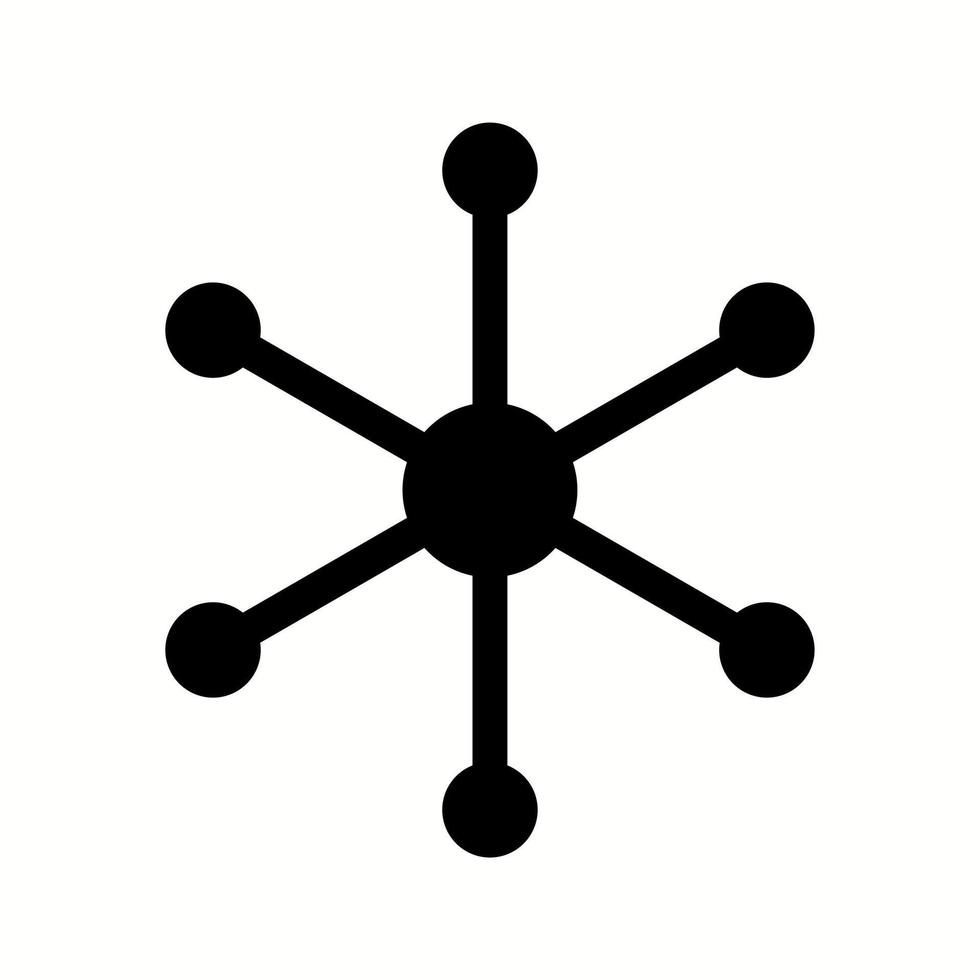 icono de glifo de vector de estructura molecular única ii