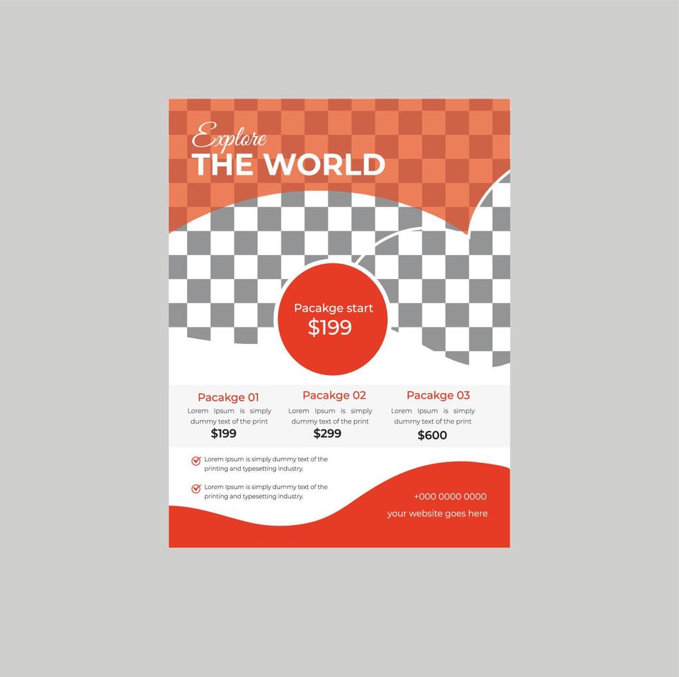 Travel and tour sale flyer template with photo for agency vector