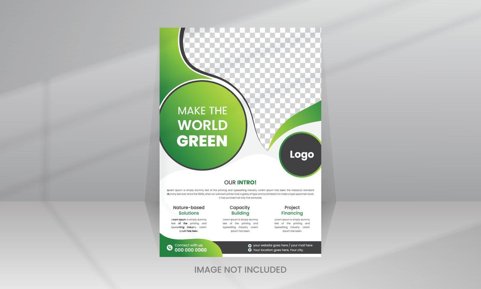 Paper style Protect the World Environment vertical Poster Nature Flyer template vector