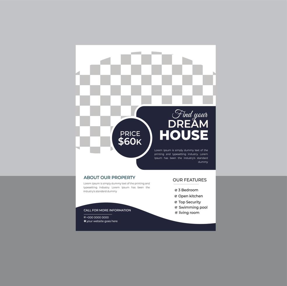 Home Sale Professional Flyer for Real Estate Agency vector