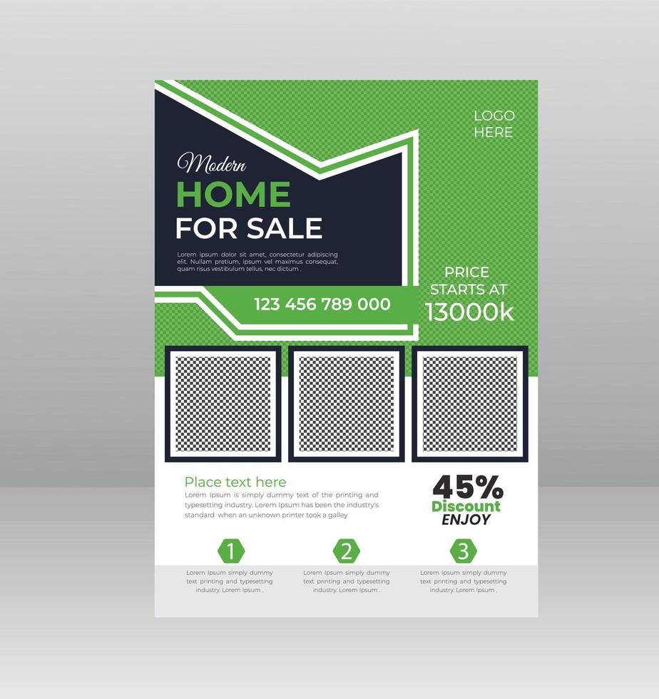 Modern Home Sale Flyer template with Photo vector