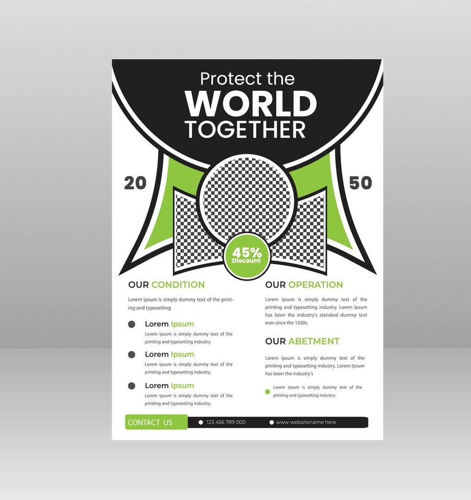 Save Green Nature Flyer Poster template vector