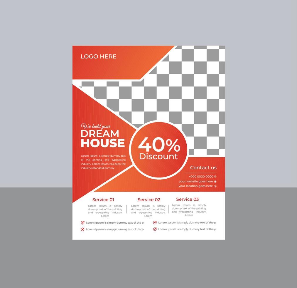 Build Dream House Flyer template for construction Company vector