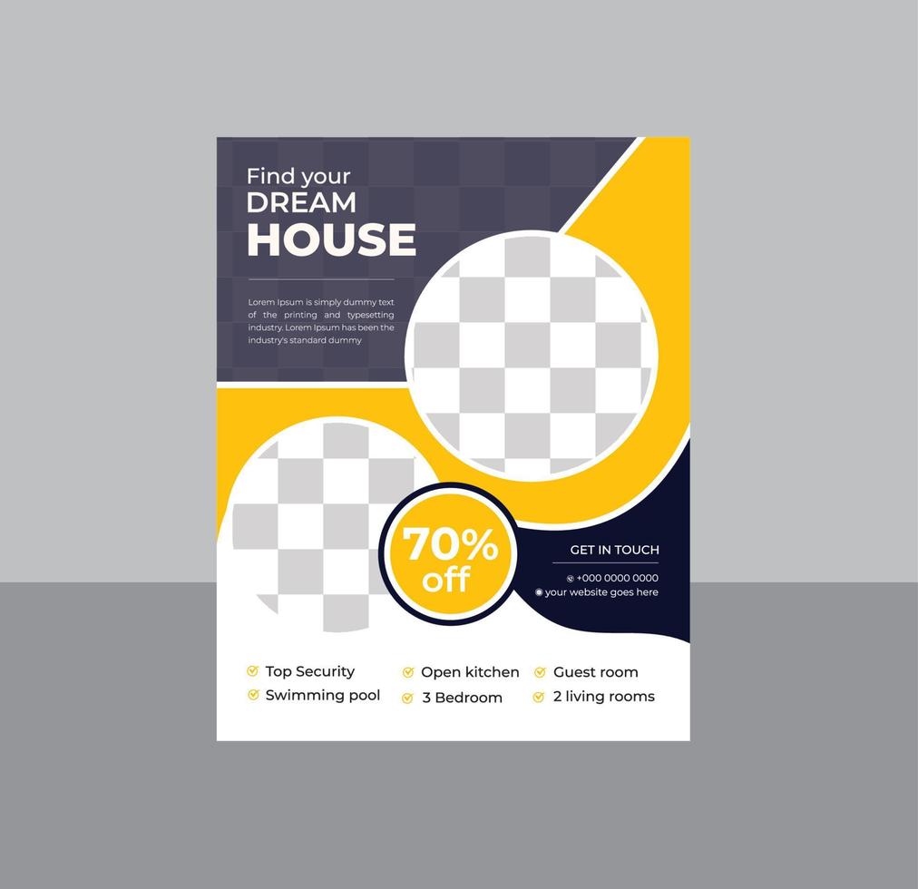 Home Sale Professional Flyer for Real Estate Agency vector