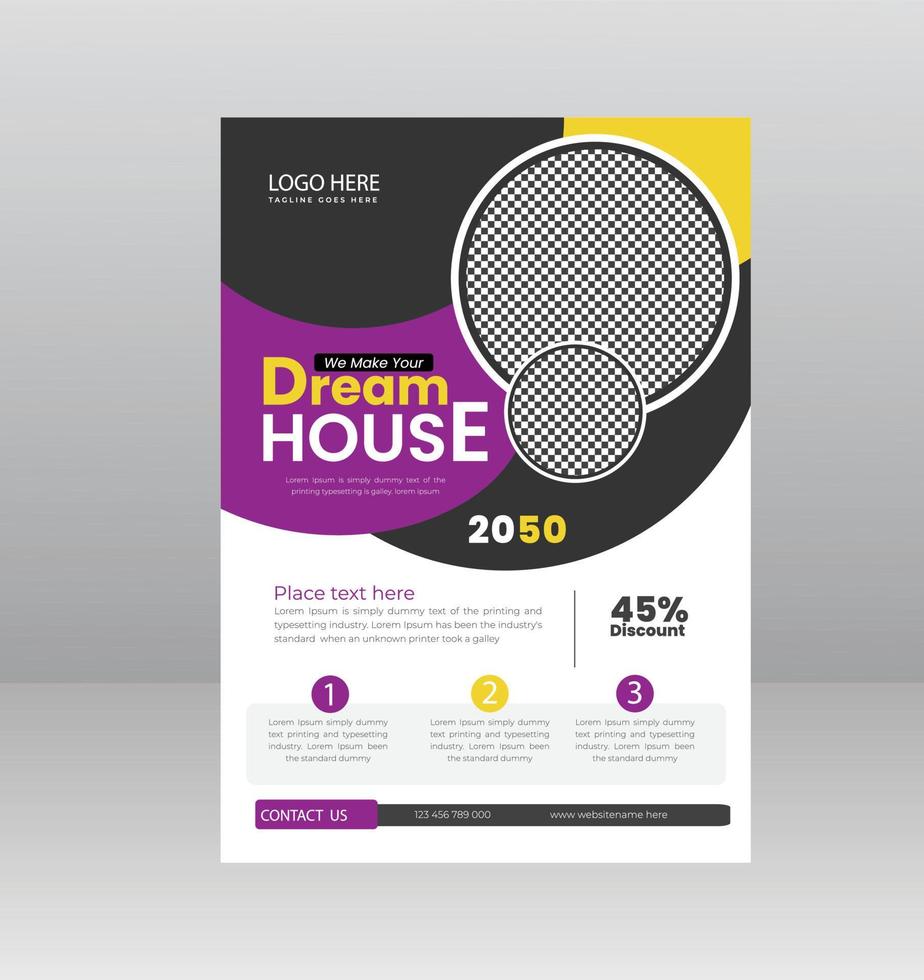 Build Dream House Flyer template for construction Company vector