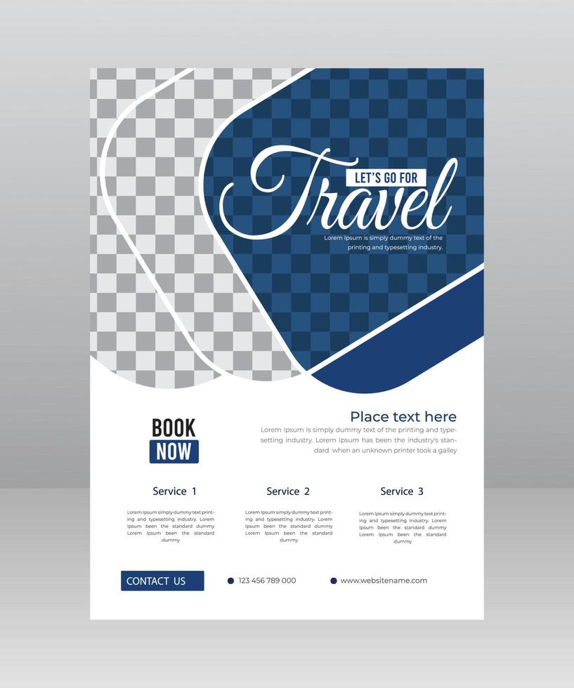 Travel and tour sale flyer template with photo for agency vector