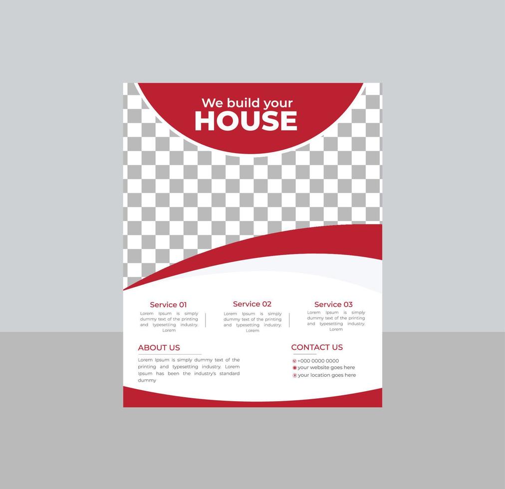 Build Home Flyer template for Construction Company vector