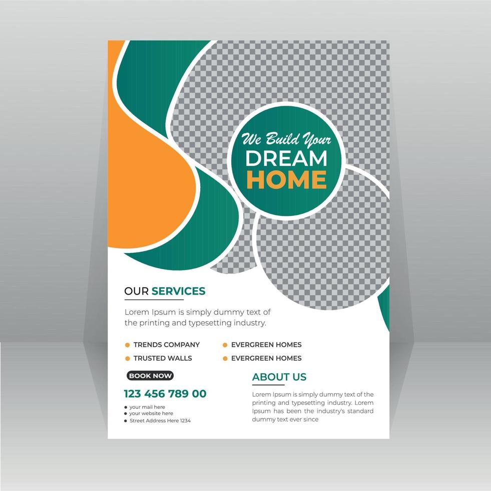 Build Home Flyer template for Construction Company vector