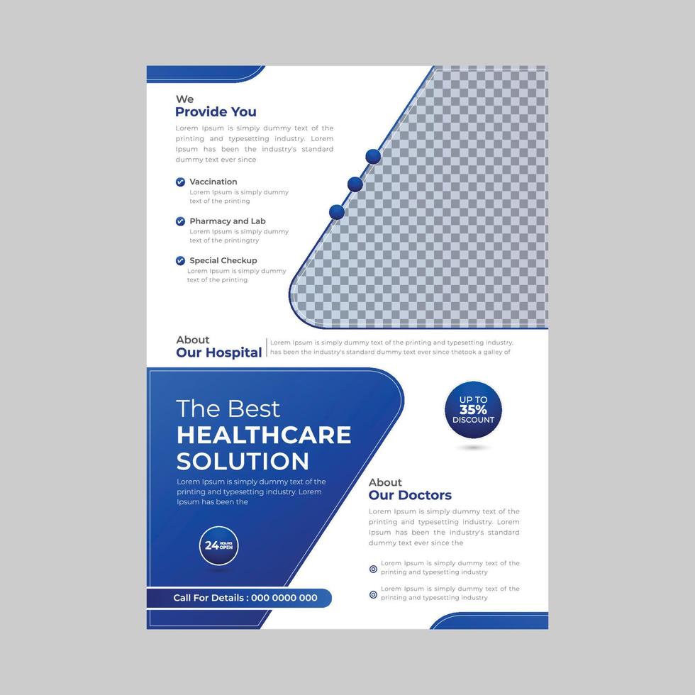 Healthcare medical flyer design vector