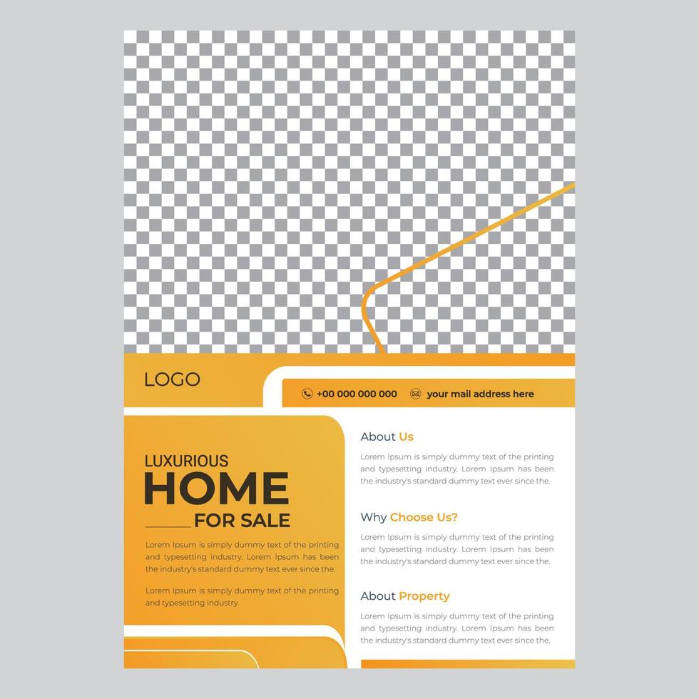 Modern Professional Flyer with photo for Real Estate agent vector