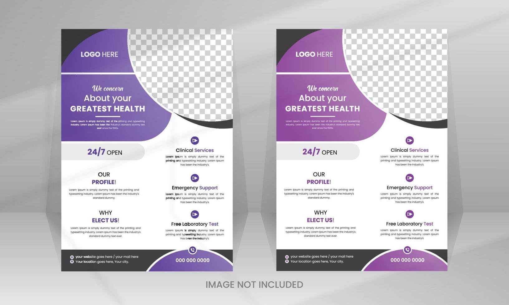 Healthcare Medical Flyer template with Photo Space vector