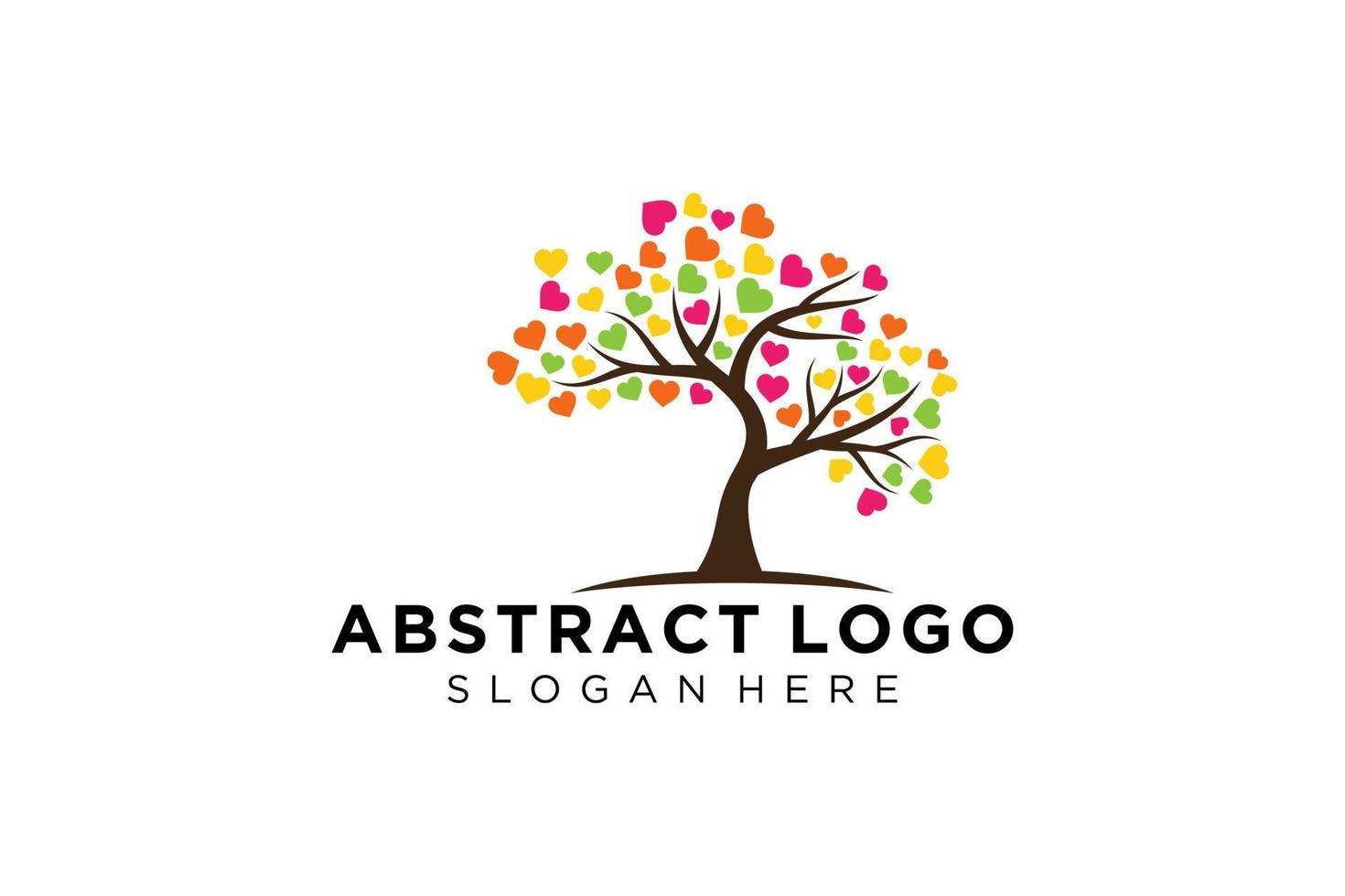 Green tree logo design natural and abstract leaf. vector