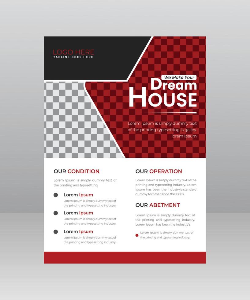 Build Dream House Flyer template for construction Company vector