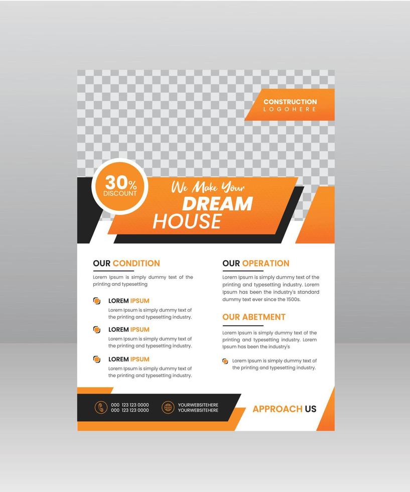 Build Dream House Flyer template for construction Company vector