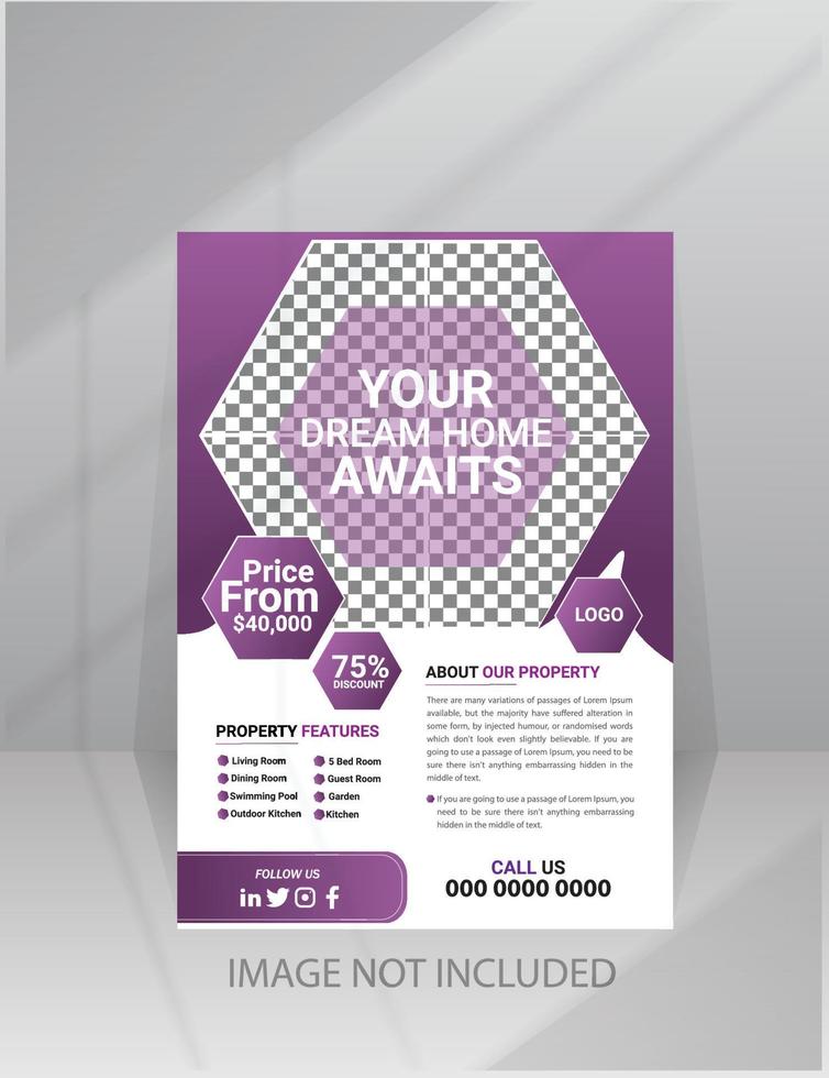 Modern Home Sale Flyer template vector