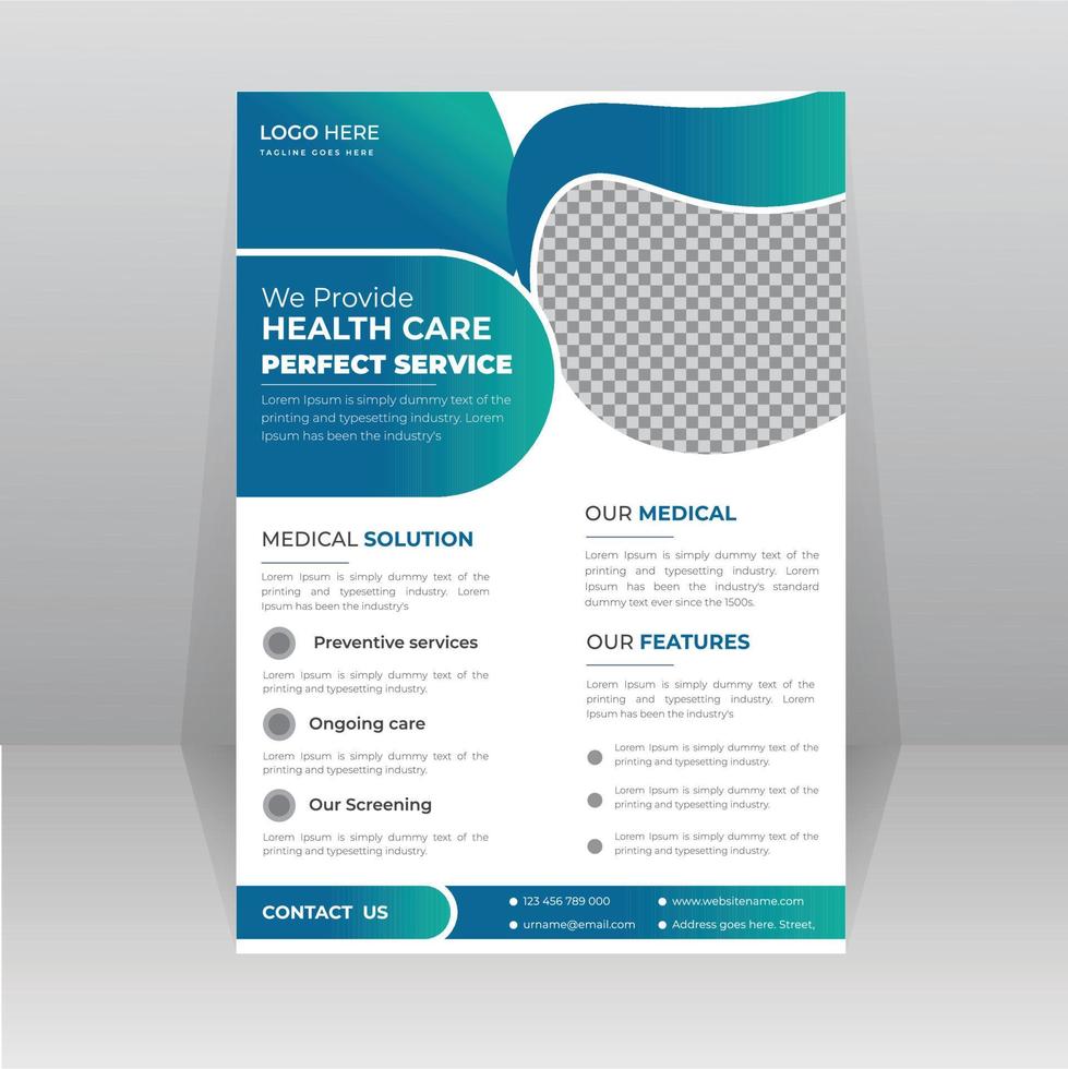 Healthcare Medical Flyer template with Photo Space vector