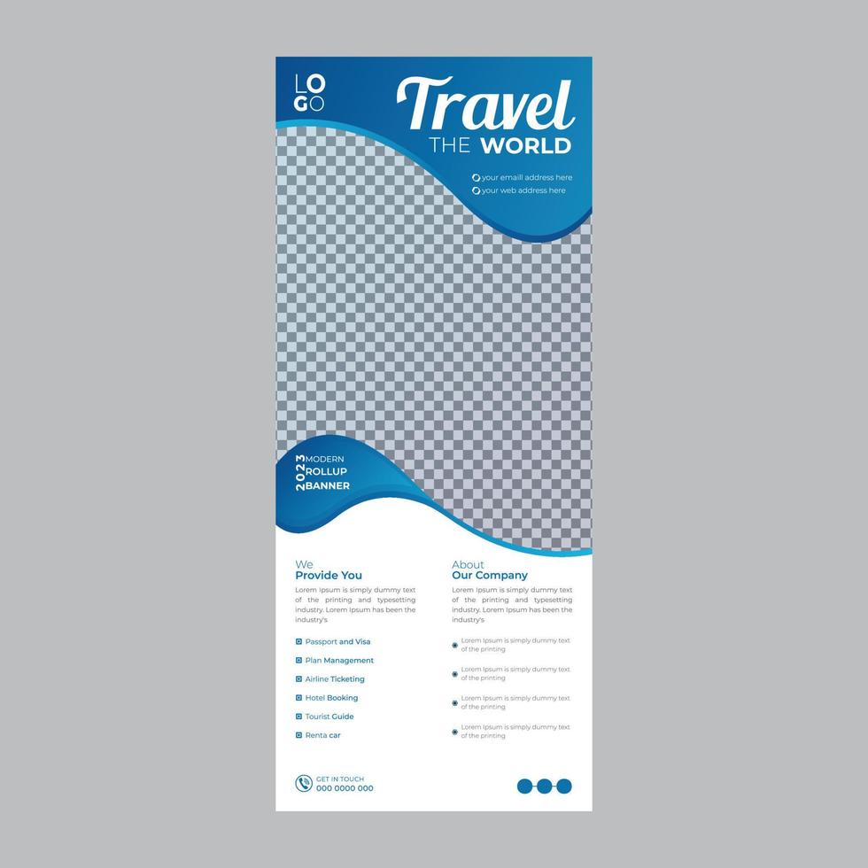 Business roll up banner display standee for presentation purpose vector