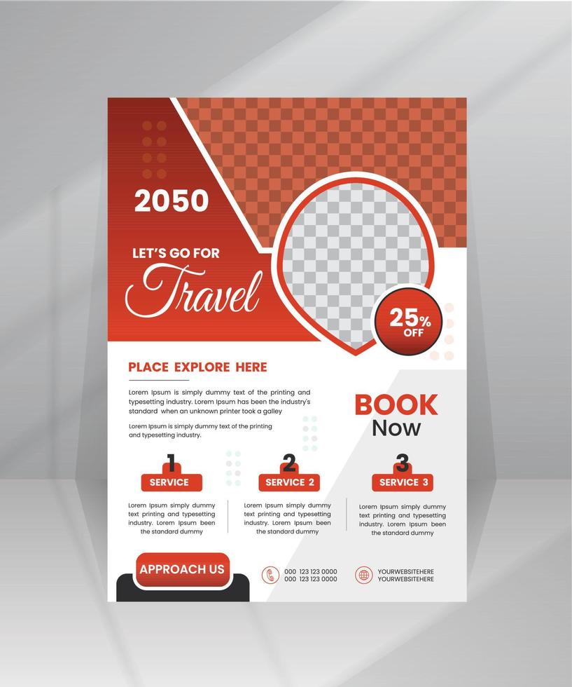 Business flyer design and brochure cover page template for travel agency vector