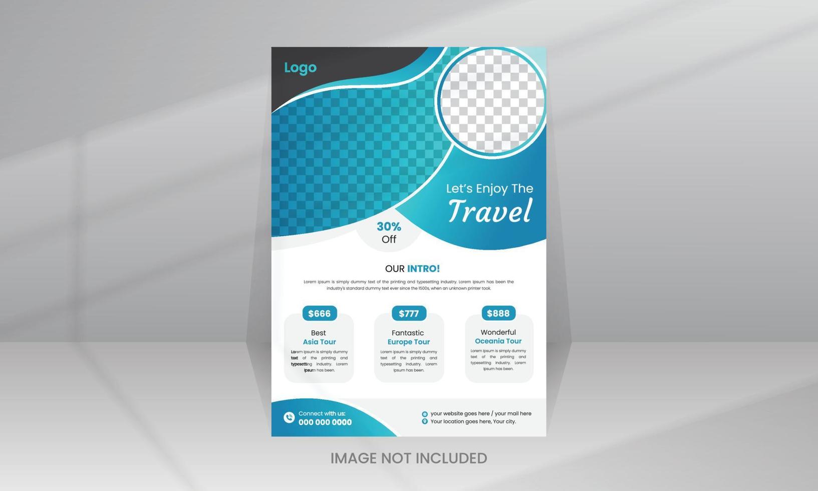 Travel sale flyer template vector