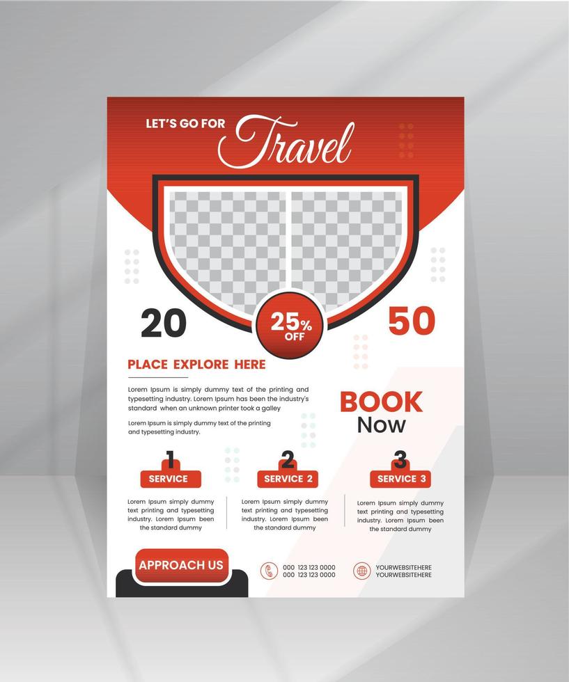 Business flyer design and brochure cover page template for travel agency vector