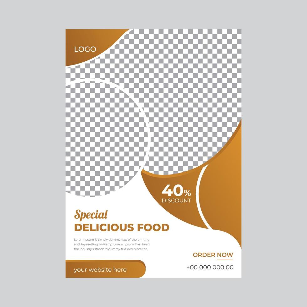 folleto de menú de comida moderna para restaurante con espacio para fotos vector
