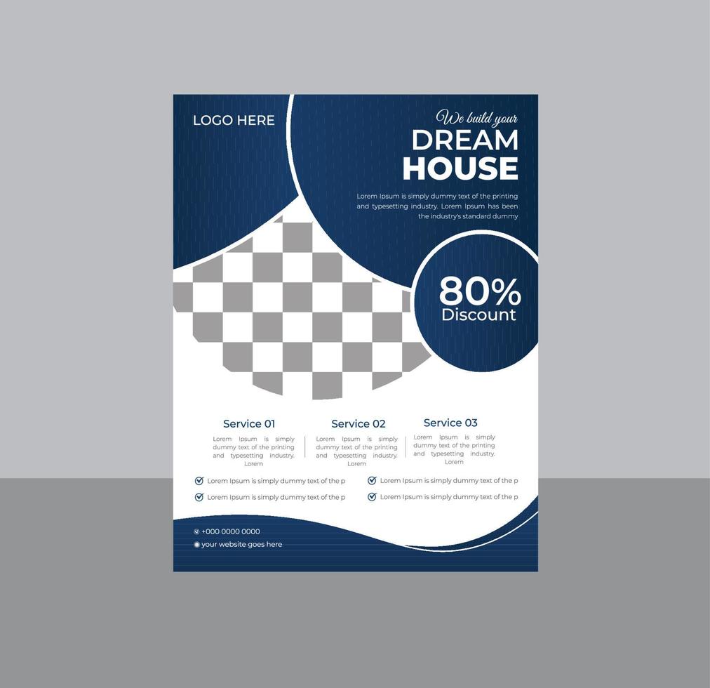 Build Dream House Flyer template for construction Company vector