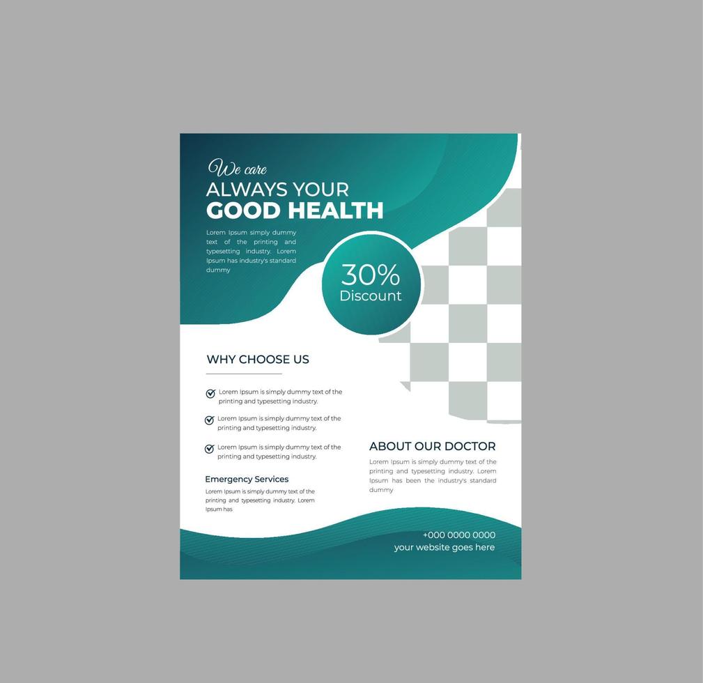 Healthcare Medical Flyer template with Photo Space vector