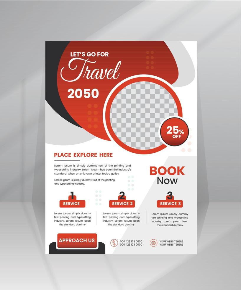 Business flyer design and brochure cover page template for travel agency vector