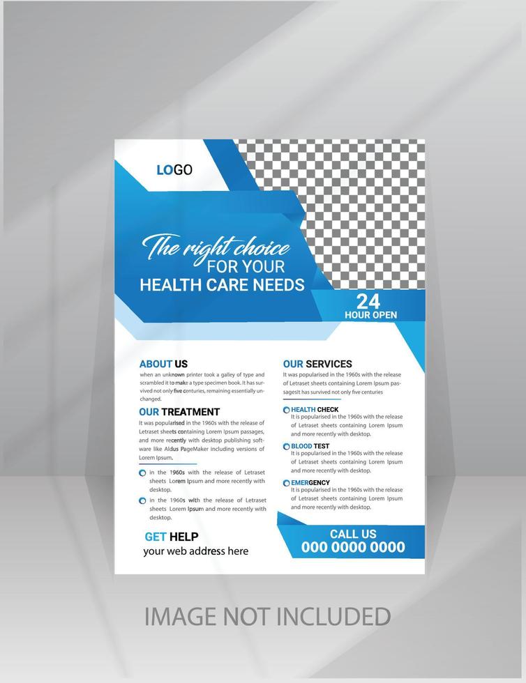 Healthcare Medical Flyer template with Photo Space vector