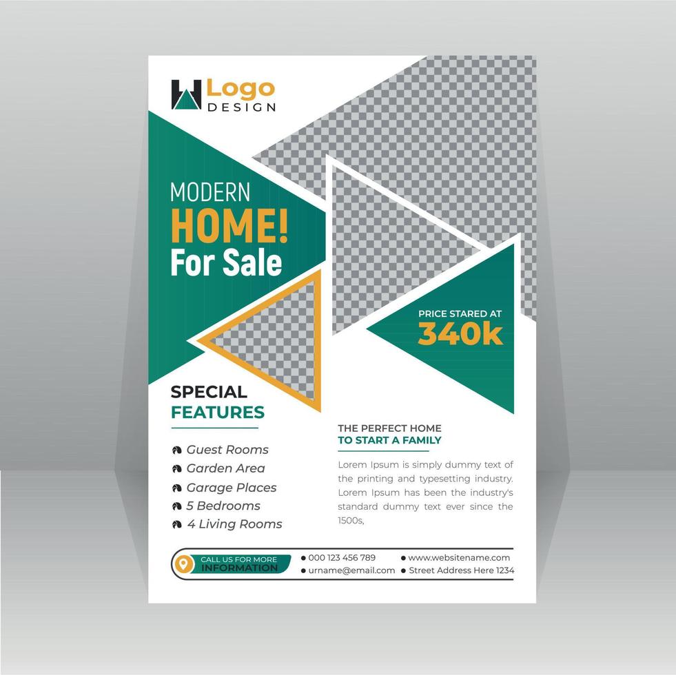 Home Sale Professional Flyer for Real Estate Agency vector