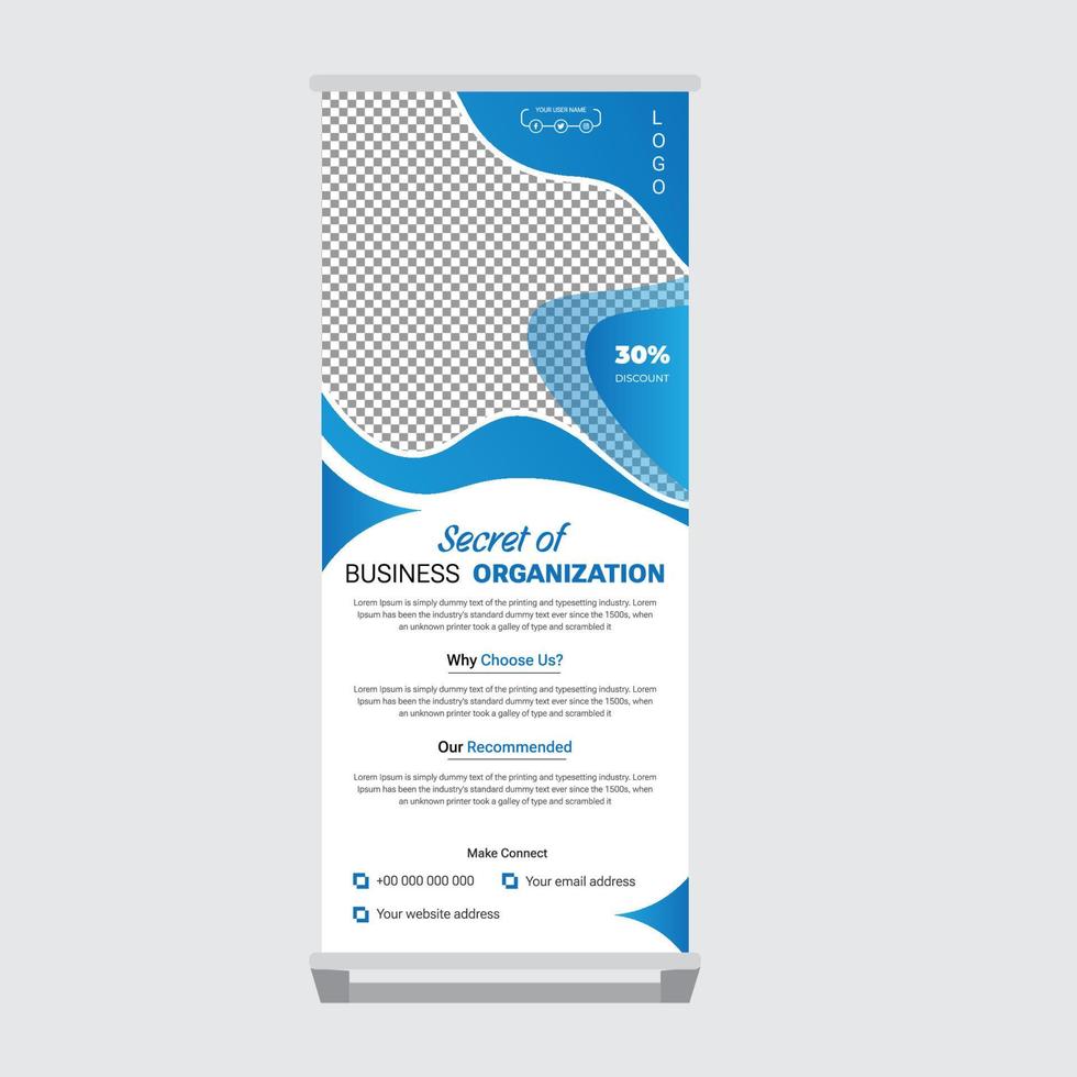 Business roll up banner display standee for presentation purpose vector