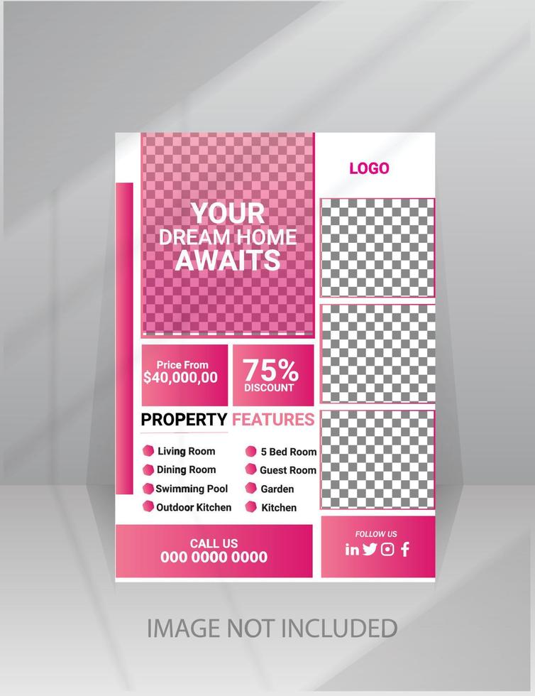 Modern Home Sale Flyer template vector