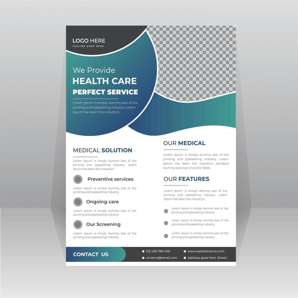 Healthcare Medical Flyer template with Photo Space vector