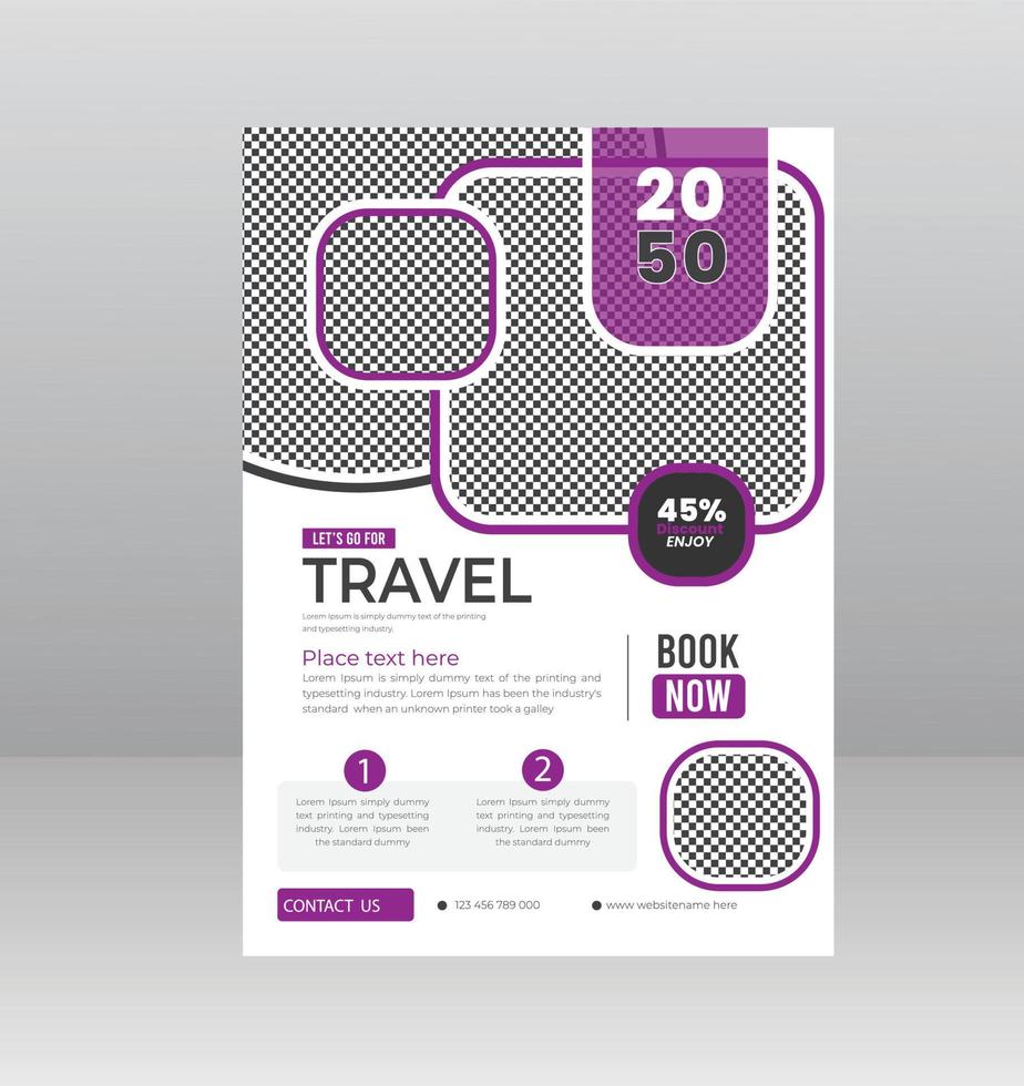 Business flyer design and brochure cover page template for travel agency vector