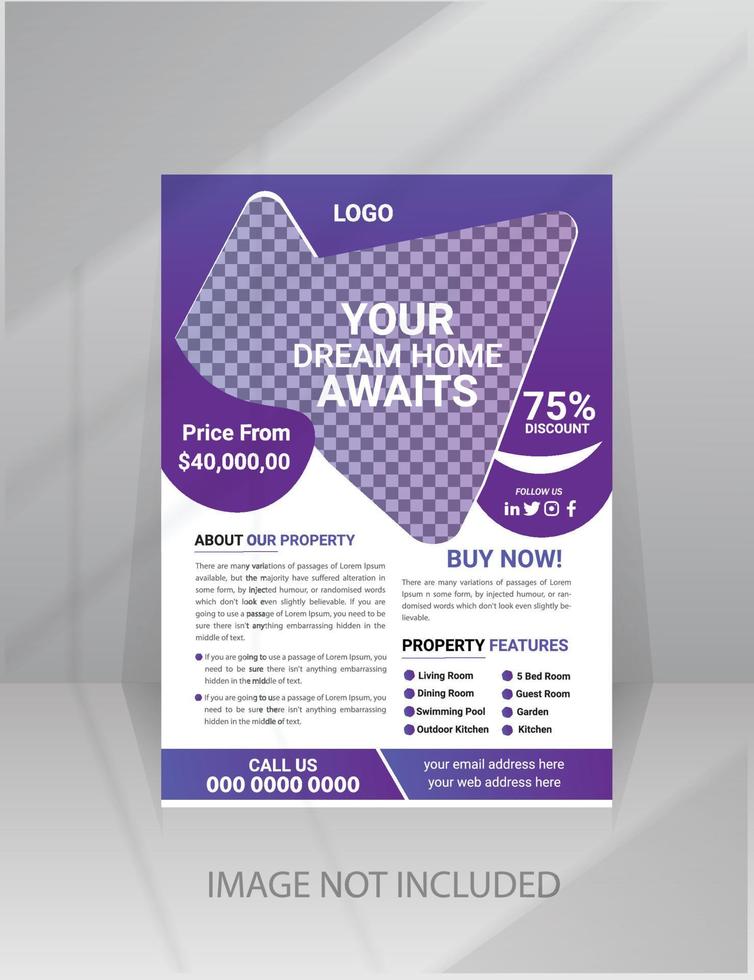 Modern Home Sale Flyer template vector