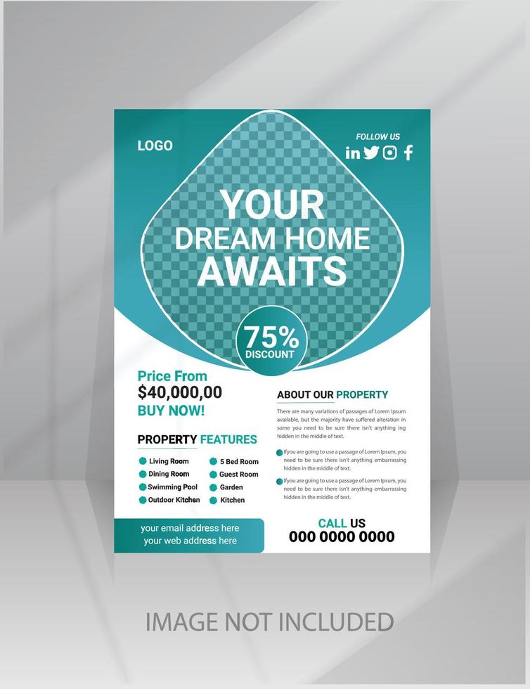 Modern Home Sale Flyer template vector