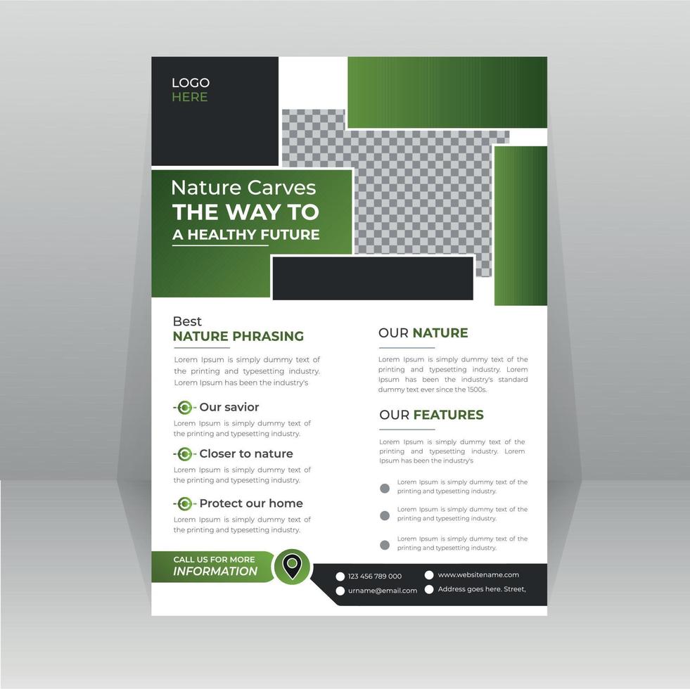 Save Green Nature Flyer Poster template vector