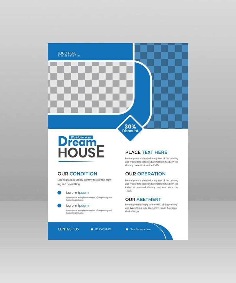 Build Dream House Flyer template for construction Company vector