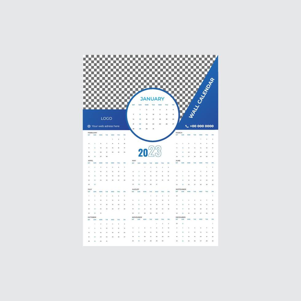 Happy new year Wall calendar in Business Style vector