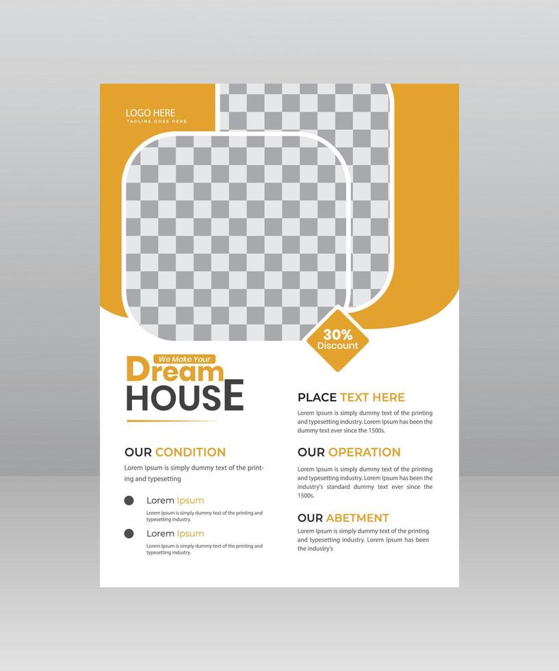 Build Dream House Flyer template for construction Company vector