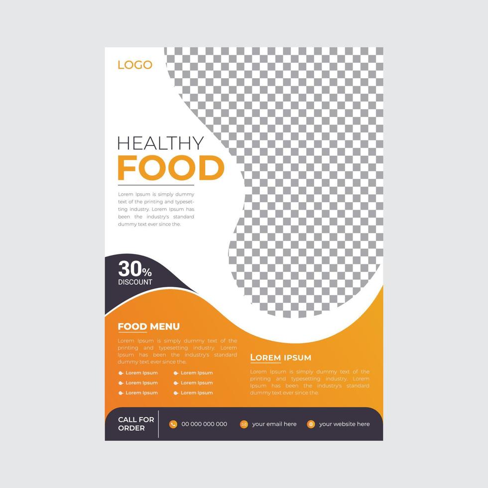 Modern food Menu flyer for Restaurant with Photo Space vector