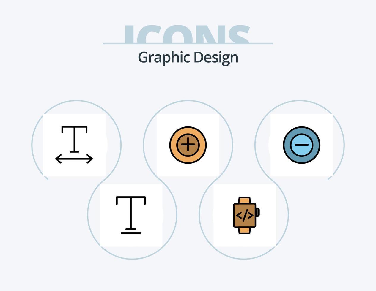 Design Line Filled Icon Pack 5 Icon Design. . text. graphic. email. plane vector