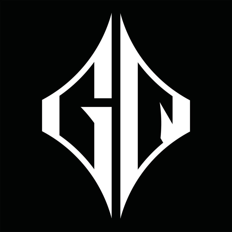 monograma de logotipo gq con plantilla de diseño de forma de diamante vector