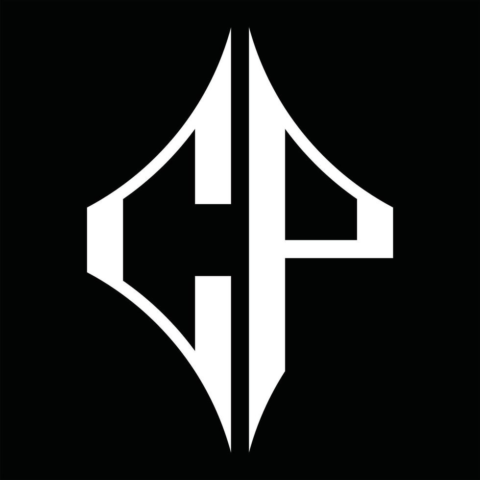 CP Logo monogram with diamond shape design template vector