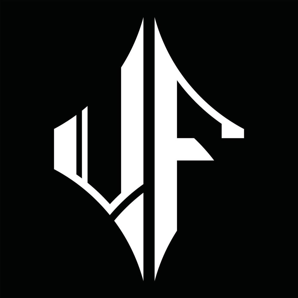 monograma de logotipo vf con plantilla de diseño de forma de diamante vector