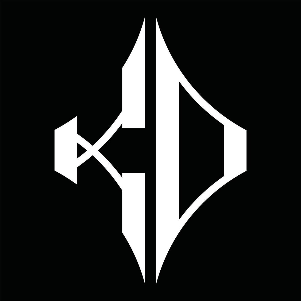 KD Logo monogram with diamond shape design template vector