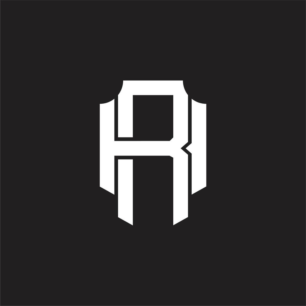 plantilla de diseño de monograma de logotipo rh vector