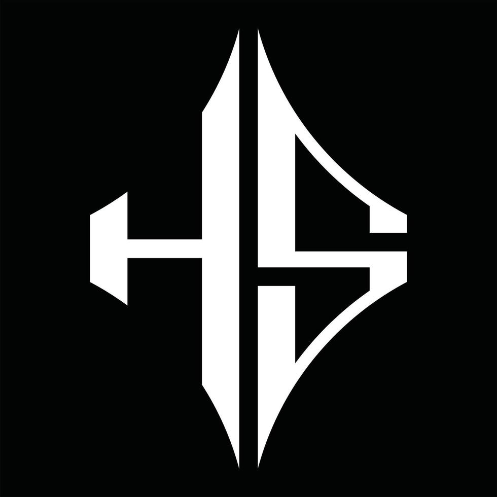 monograma de logotipo hs con plantilla de diseño de forma de diamante vector